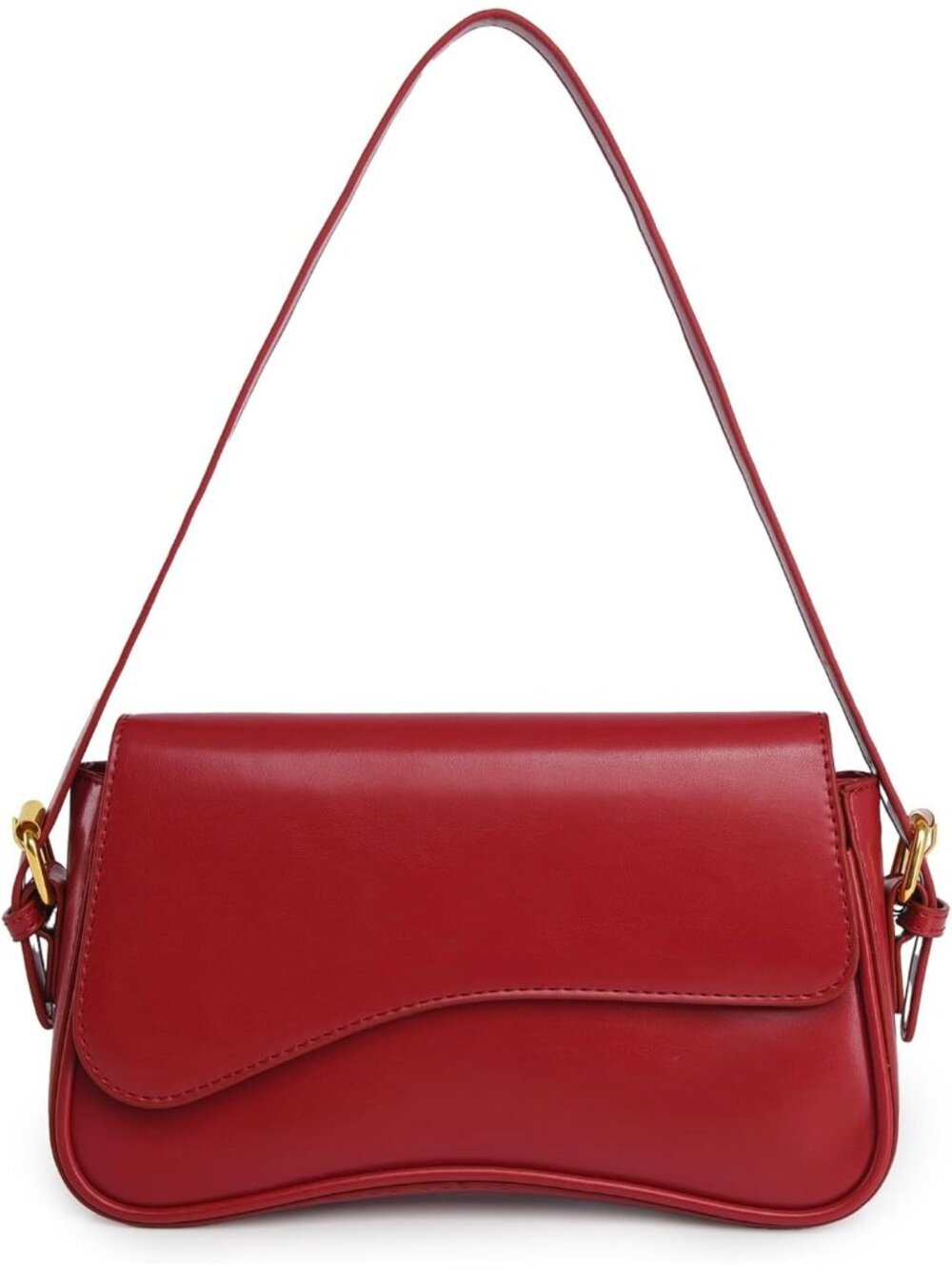 👜Women's Red PU Leather Tote Bag Shoulder Handbag 2 Removable Straps Zipper Bag